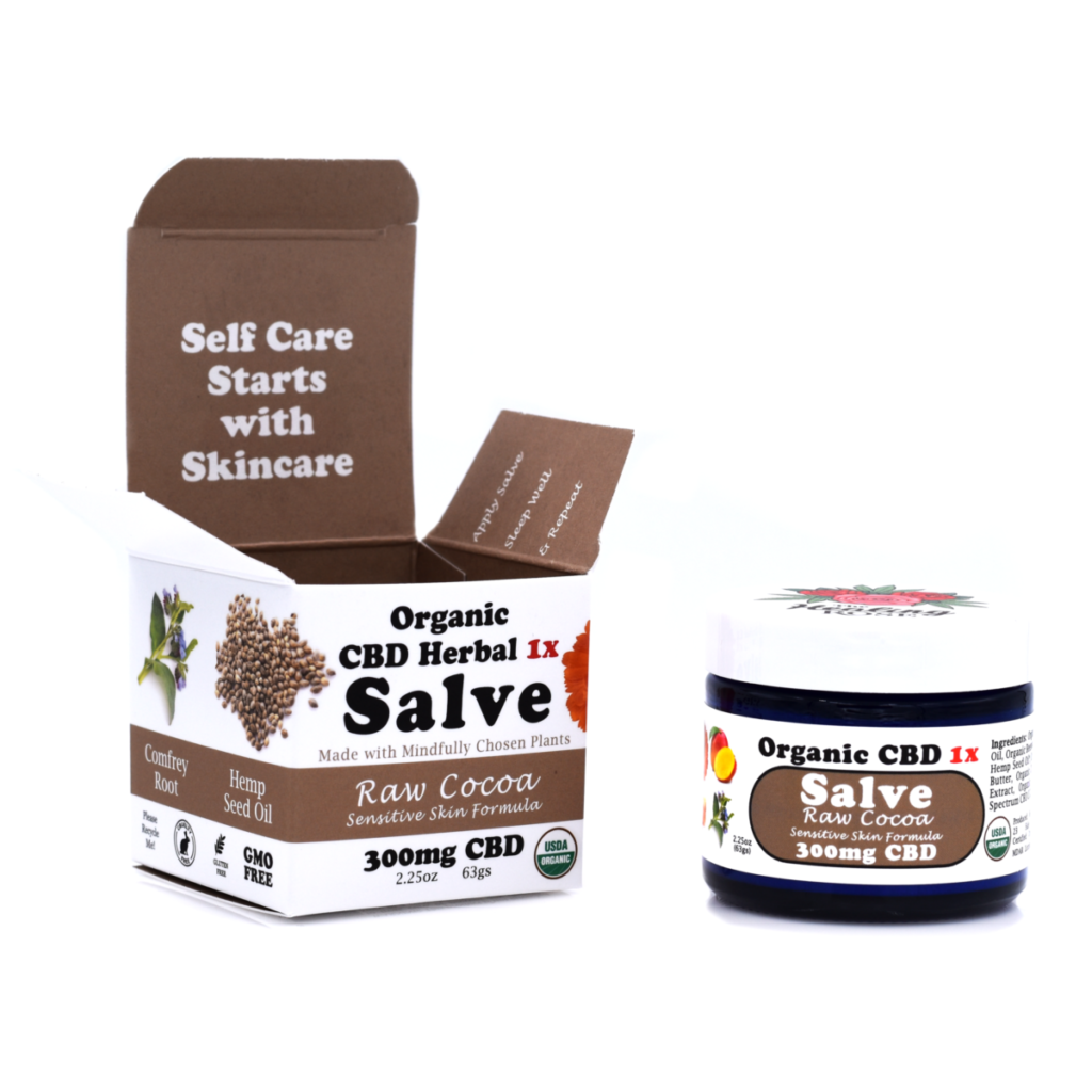 Organic Raw Cocoa 1X Herbal Salve | 300mg CBD | Sensitive Skin